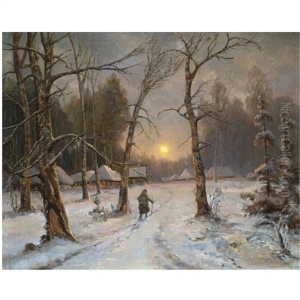 The Road Home Oil Painting by Semyon Sergeievich Platonov