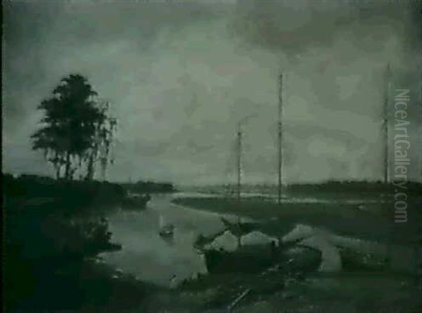 An Inlet Oil Painting by Charles Adams Platt