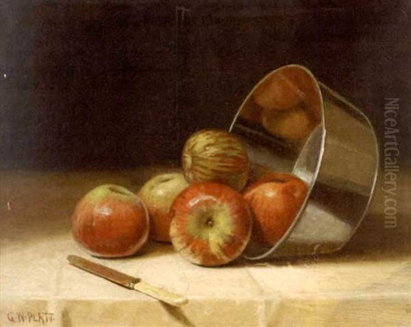 Still Life With Apples Oil Painting by George W. Platt