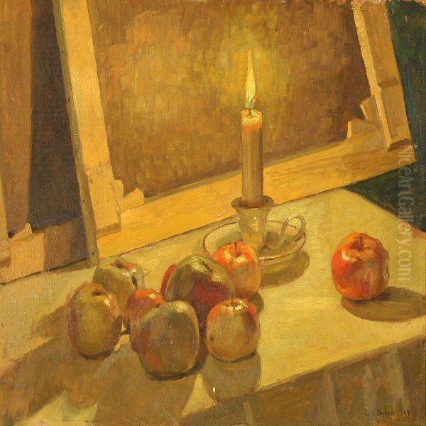 Apples On An Artist'stable Oil Painting by Einar Vilhelm Bogh