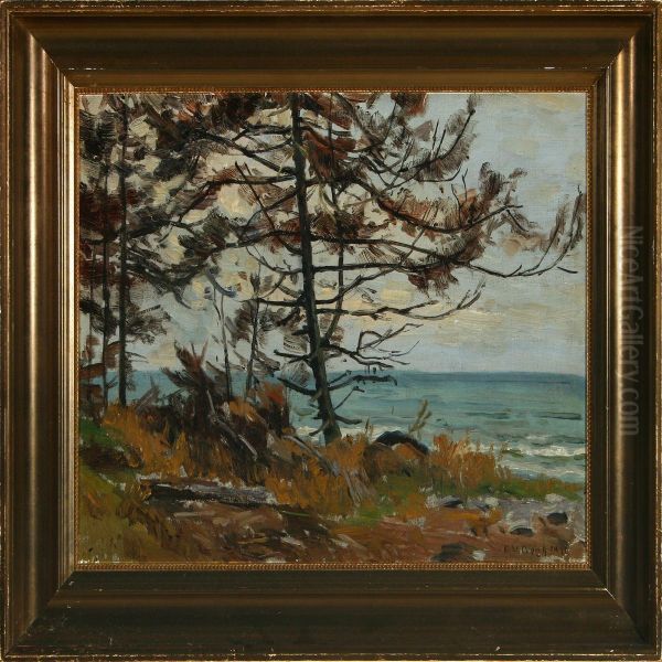 Coastal Scenery Oil Painting by Einar Vilhelm Bogh