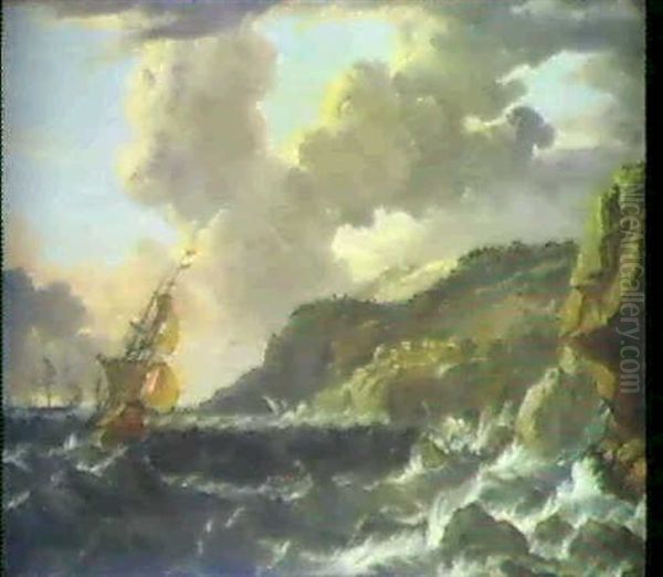 Marine Auf Stuermischer See Oil Painting by Matthieu Van Plattenberg