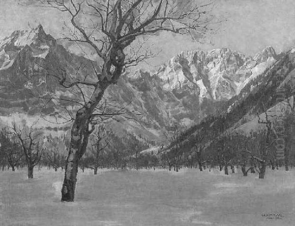 Winter Im Engtal Im Karwendel by Ernst Heinrich Platz