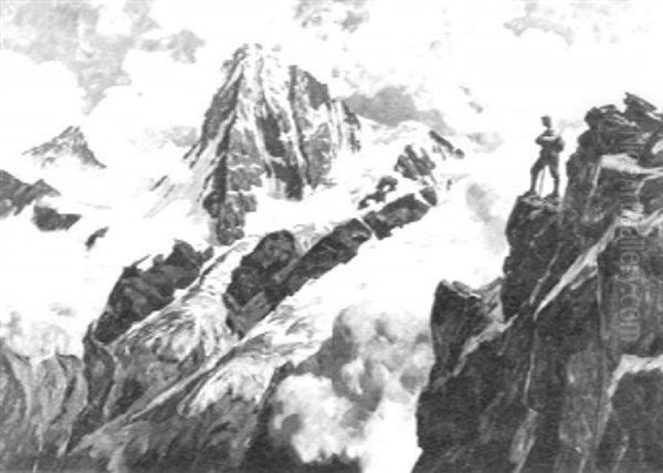 Die Dent Blanche In Den Walliser Alpen Oil Painting by Ernst Heinrich Platz