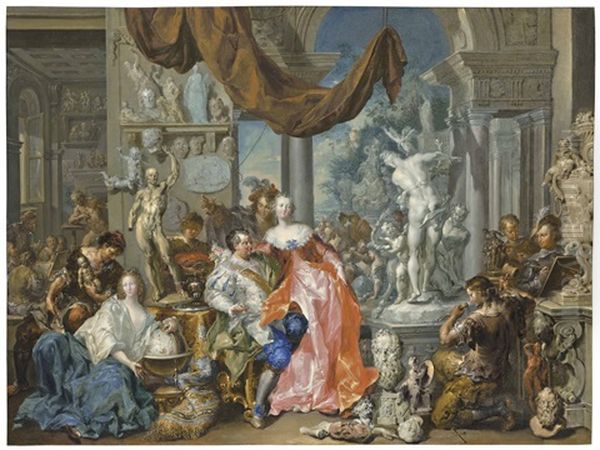 The Sculptor's Studio Oil Painting by Johann Georg Platzer