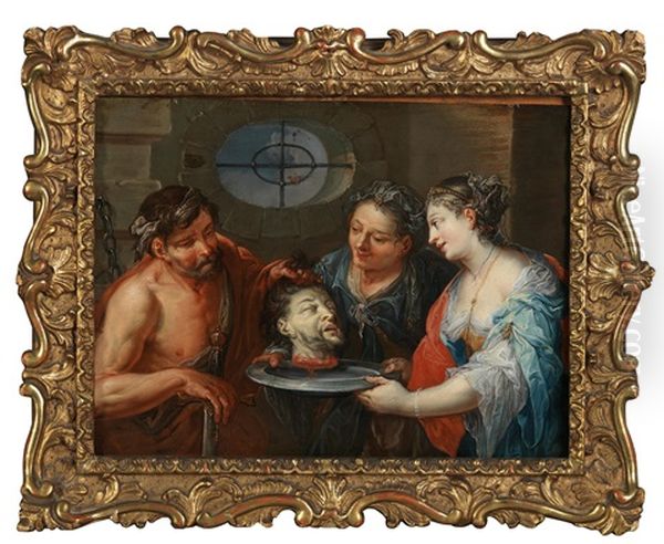 Salome Receives The Head Of John The Baptist Oil Painting by Johann Georg Platzer