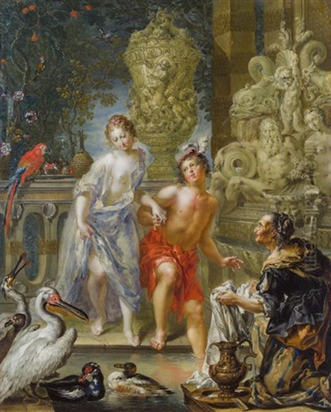 Rinaldo Und Armida Oil Painting by Johann Georg Platzer