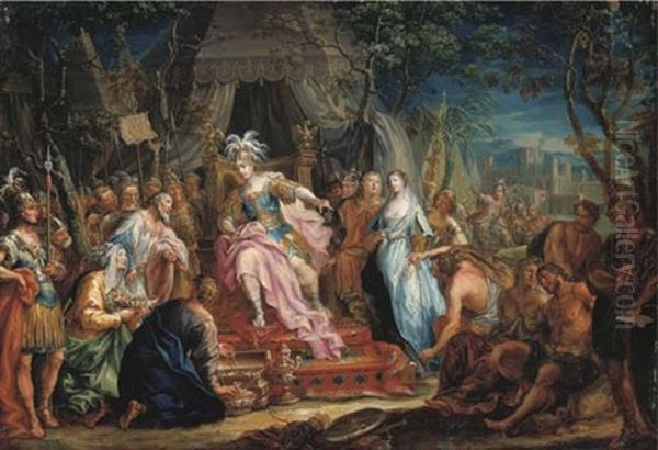 The Continence Of Scipio Oil Painting by Johann Georg Platzer