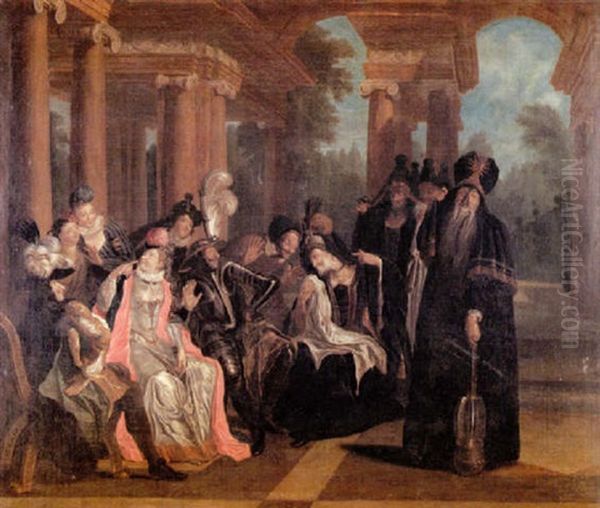 Maskarade Oil Painting by Johann Georg Platzer