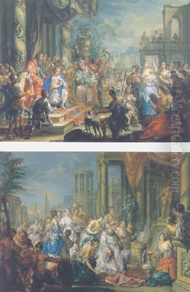 David Anointed By Samuel Oil Painting by Johann Georg Platzer