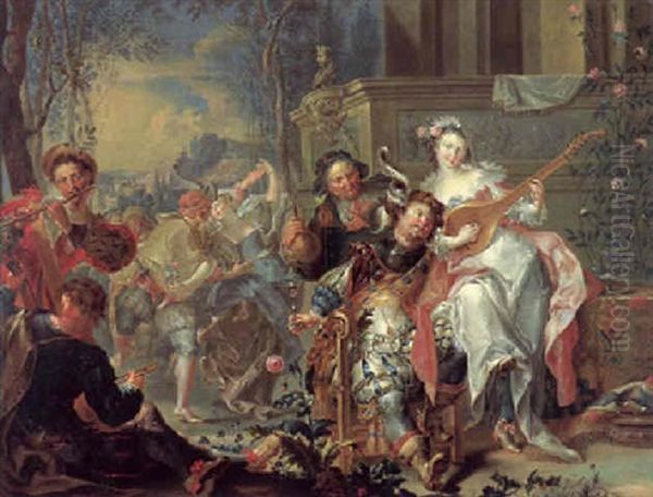 Musikalische Unterhaltung Oil Painting by Johann Georg Platzer