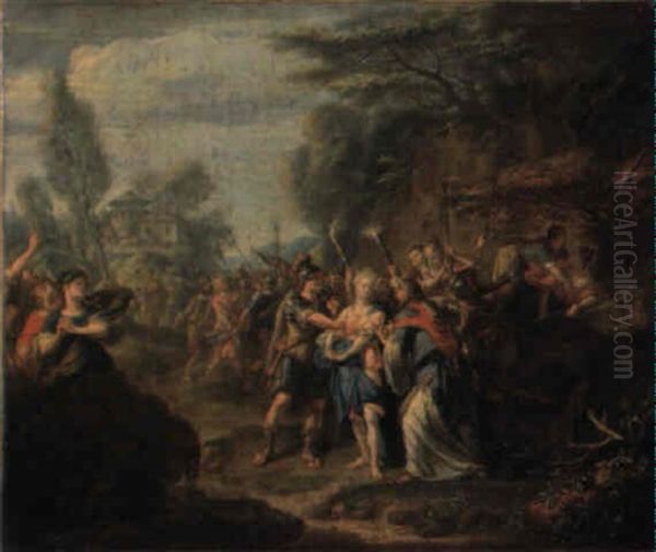 Cyrus Und Panthea Oil Painting by Johann Georg Platzer