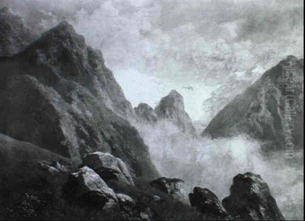 Hochgebirgslandschaft Oil Painting by Baron Willy von Plessen