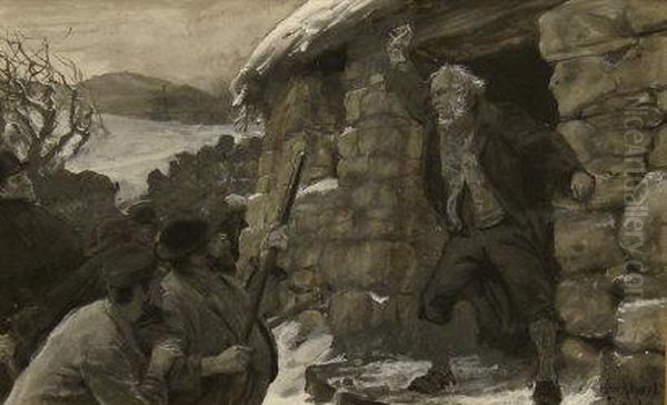 Eviction Of The Crofter ' The Clearance' Oil Painting by William Lockhart Bogle