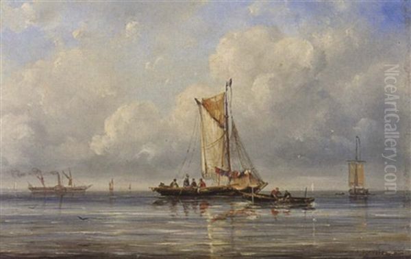 Fishing In A Calm Oil Painting by Ary Pleyssier