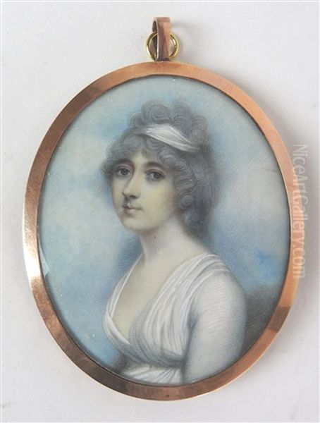 Portrait Miniature Of A Lady Oil Painting by Andrew Plimer