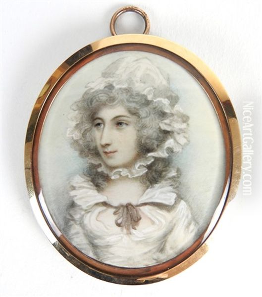 A Portrait Miniature Of A Young Lady Oil Painting by Andrew Plimer