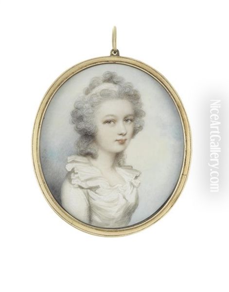 A Portrait Miniature Of A Lady Oil Painting by Andrew Plimer