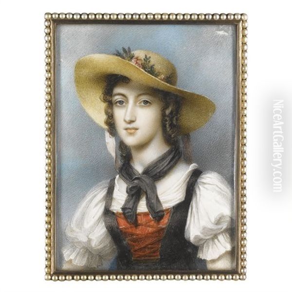 Portrait Of Lady, Called Charlotte Plimer Oil Painting by Andrew Plimer