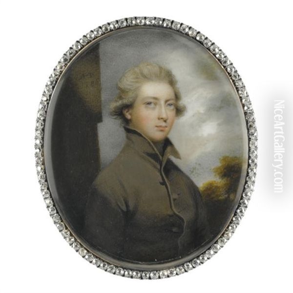 Portrait Of William, 5th Duke Of Devonshire (after Sir Joshua Reynolds) Oil Painting by Andrew Plimer