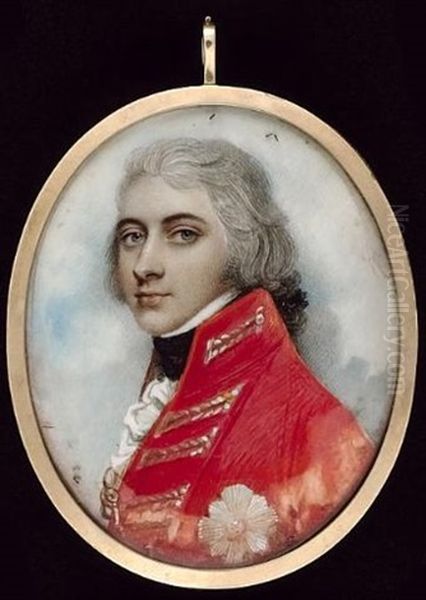 General Sir William Henry Pringle, Wearing Scarlet Coat With Silver Lace, The Order Of The Bath On His Chest, His Hair Powdered And Worn En Queue Oil Painting by Andrew Plimer