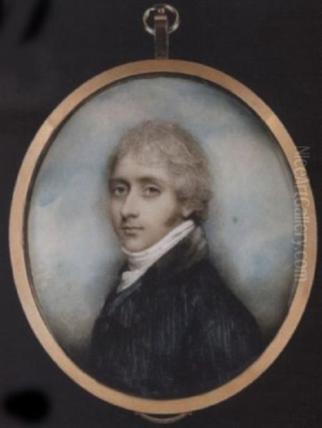 John Manners, Wearing Green Coat With Black Collar, White Shirt And Cravat, His Hair Powdered Oil Painting by Andrew Plimer