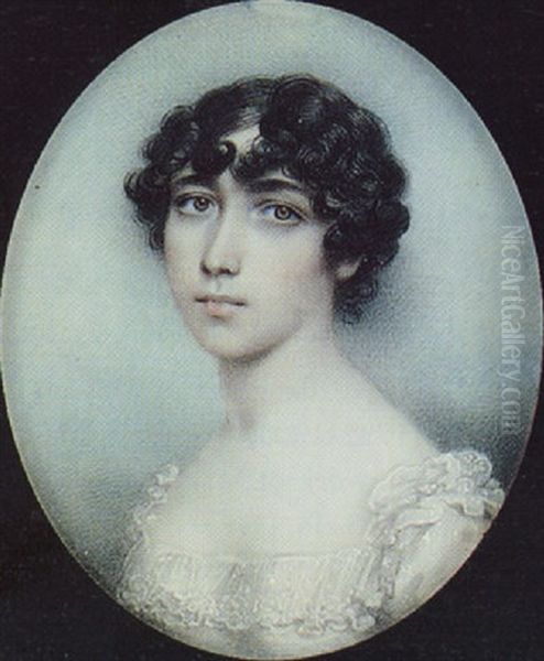 Georgina Daniell, With Short Curled Dark Hair Oil Painting by Andrew Plimer