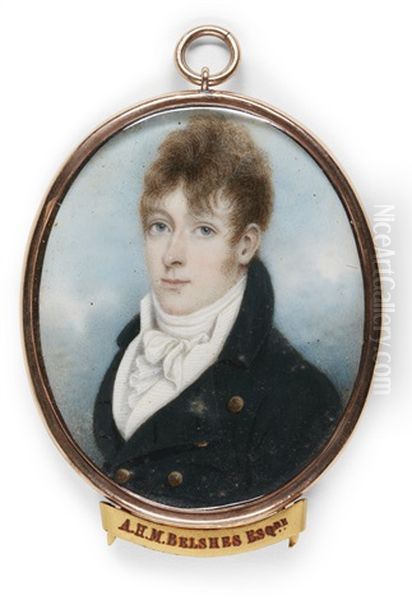 Portrait Of Alexander Hepburn Murray Belsches Of Invermay And Balmanna Castle (1778-1864) Oil Painting by Nathaniel Plimer