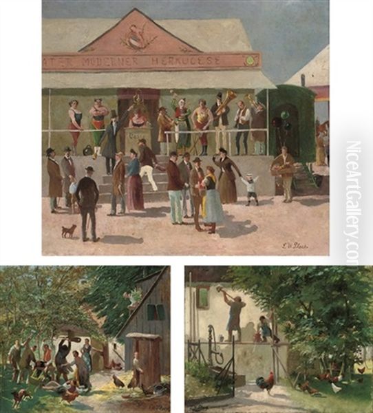 The Greatest Show On Earth (+ 2 Others, Irgr; 3 Works) Oil Painting by Ludwig Wilhelm Plock