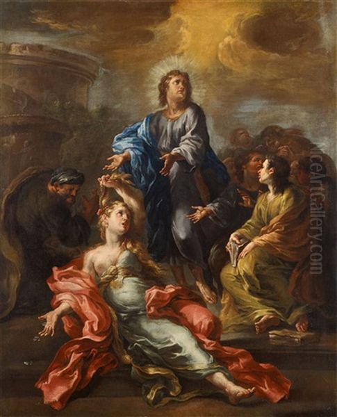 Christus Und Die Ehebrecherin Oil Painting by Giacomo del Po