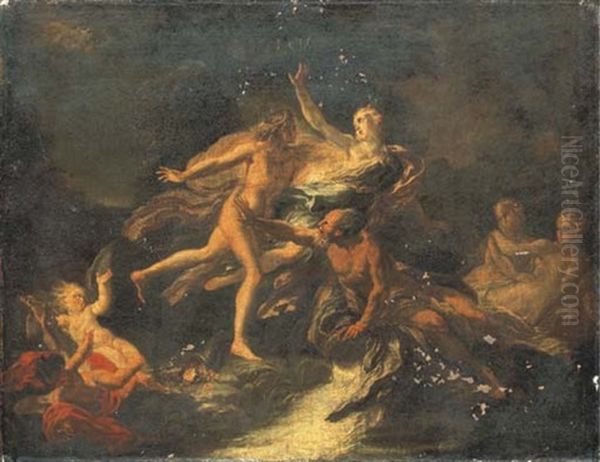 Apollo And Daphne (bozzetto) Oil Painting by Giacomo del Po