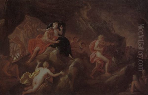 Orpheus Charming Pluto With His Music In The Underworld Oil Painting by Giacomo del Po