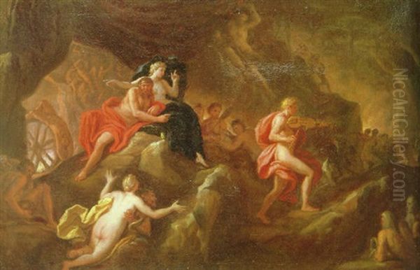 Orpheus Charming Pluto With His Music In The Underworld Oil Painting by Giacomo del Po