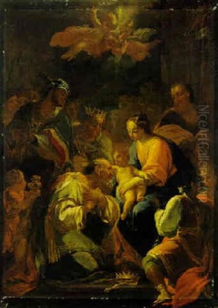 The Adoration Of The Magi Oil Painting by Giacomo del Po