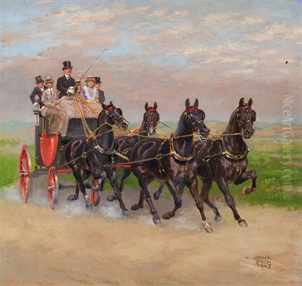 Carriage Ride Oil Painting by Alexander Pock