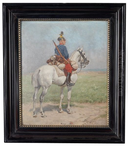 Uhlans On Horseback Oil Painting by Alexander Pock