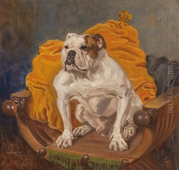 Englische Bulldogge Oil Painting by Alexander Pock