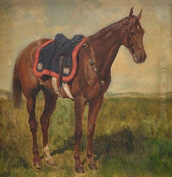 Gesatteltes Pferd Oil Painting by Alexander Pock