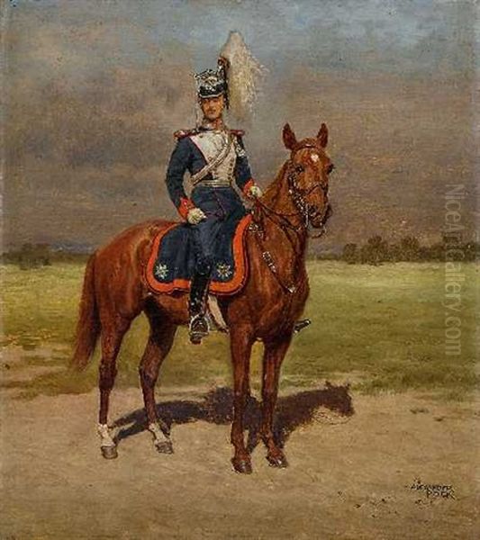 Husar Zu Pferde Oil Painting by Alexander Pock