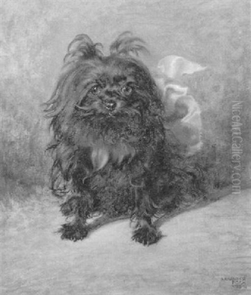 Pekinese Oil Painting by Alexander Pock