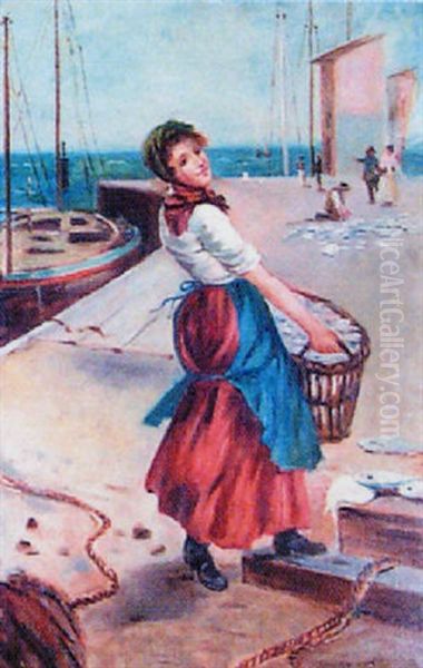 Fishergirl Oil Painting by Henry Childe Pocock