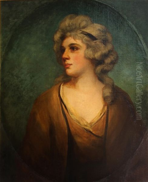 A Portrait Of A Young Woman, (mrs. Mingay?) Oil Painting by Isaac Pocock