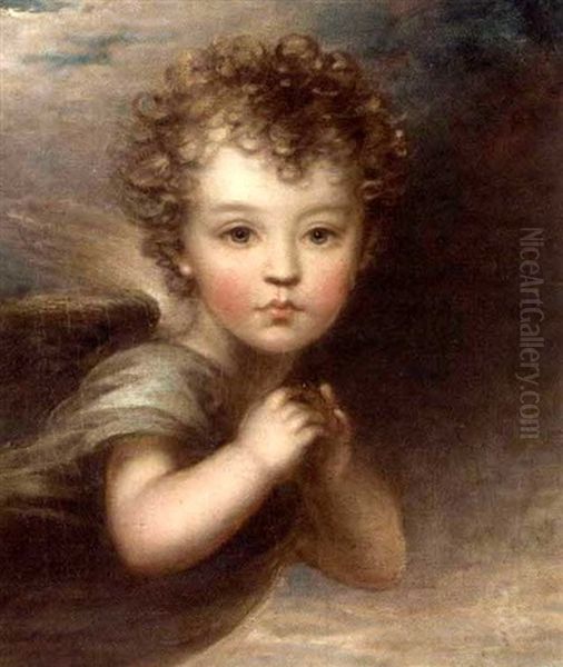 Portrait Of The Artist's Son, Isaac John Innes Pocock (+ Portrait Of The Artist's Daughter Anne Pocock, 1818, Sgd., Smaller; 2 Works) Oil Painting by Isaac Pocock