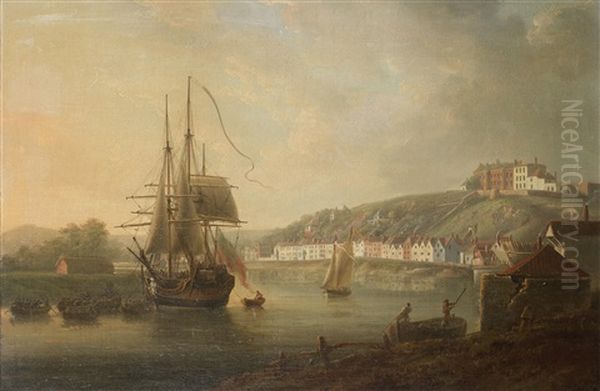 The Avon At Bristol With Clifton Wood Seen From Sea Banks Oil Painting by Nicholas Pocock