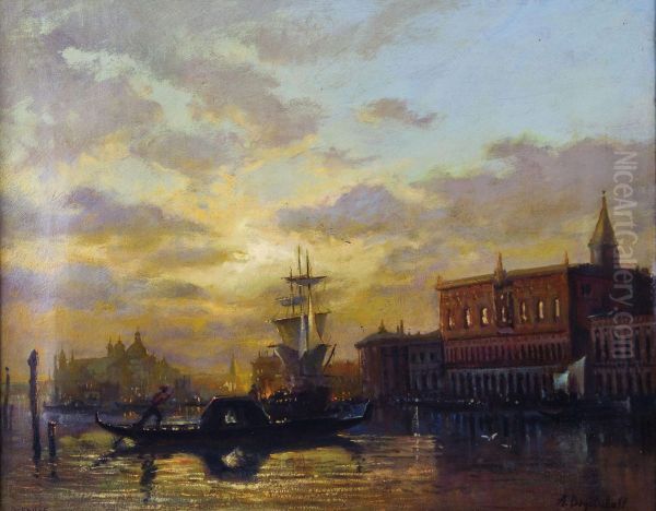 Venedig Im Lichte Der Abenddammerung. Oil Painting by Aleksei Petrovich Bogolyubov