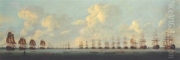 The Naval Review, Spithead 1814 Oil Painting by Nicholas Pocock