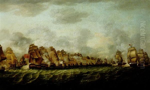 The Battle Of St. Vincent Oil Painting by Nicholas Pocock