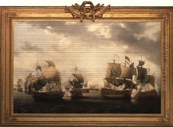 The Battle Of The Saints, 1782 Oil Painting by Nicholas Pocock