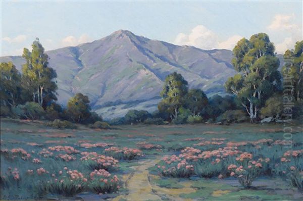 A Field Of Blooming Phlox Oil Painting by Alexis Matthew Podchernikoff