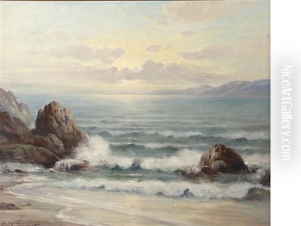 California Coast Oil Painting by Alexis Matthew Podchernikoff